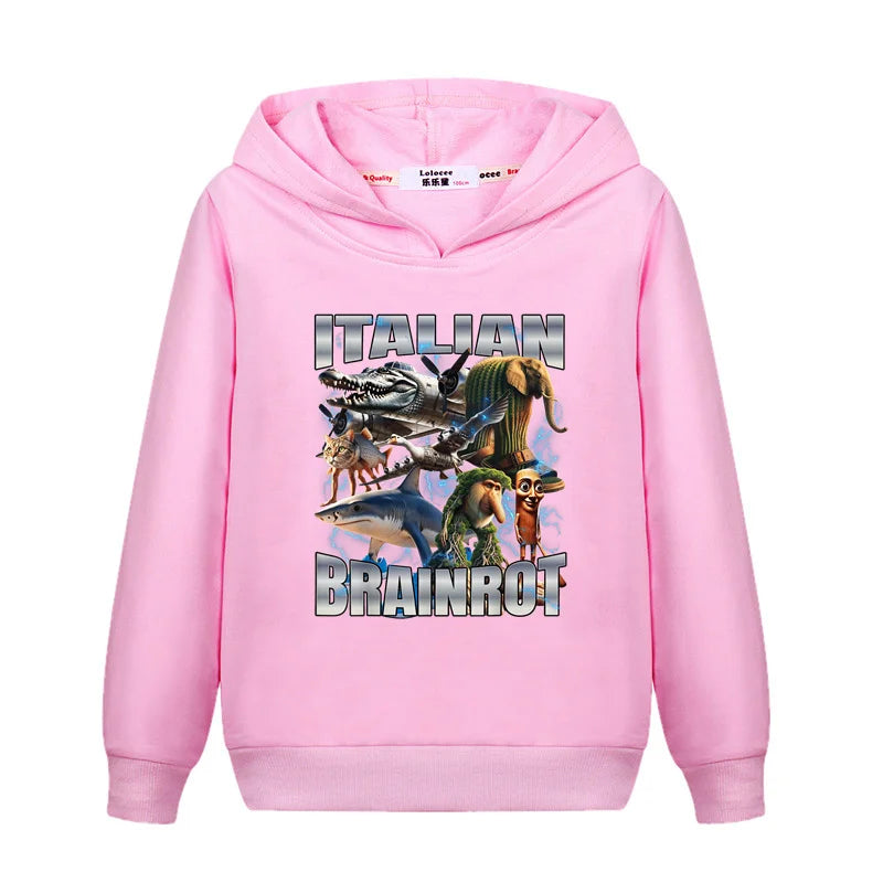 Italian Brainrot Børne-Hoodie