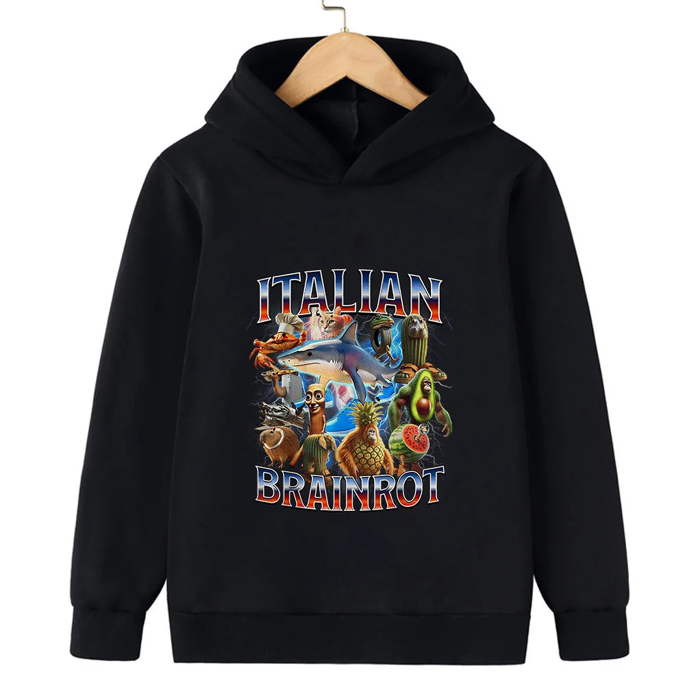 Italian Brainrot Børnehoodie