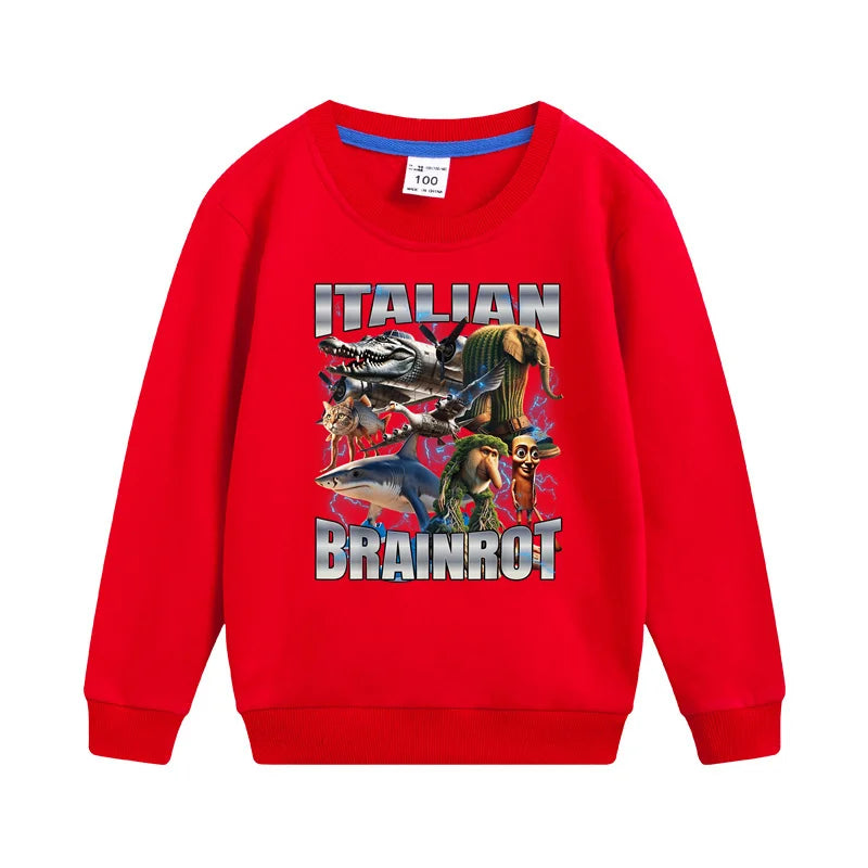 Italian Brainrot Børne-Hoodie