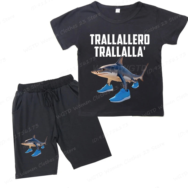 Sjovt Italian Brainrot Børnesæt – T-shirt & Shorts