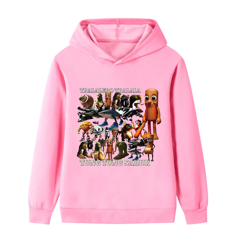 Italian Brainrot Børne-Hoodie – Sjov & Varm